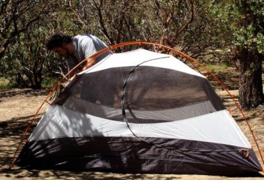 Pitching a tent
