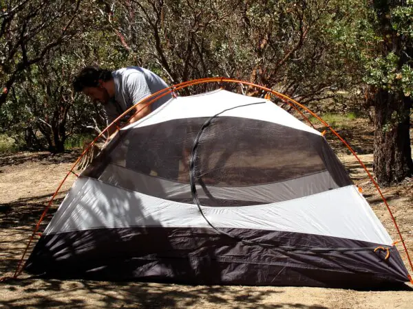 Pitching a tent