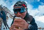 Sherpa drinking beer