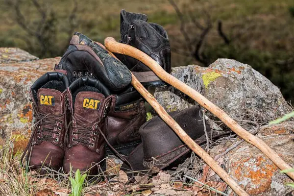 Walking sticks boots hat