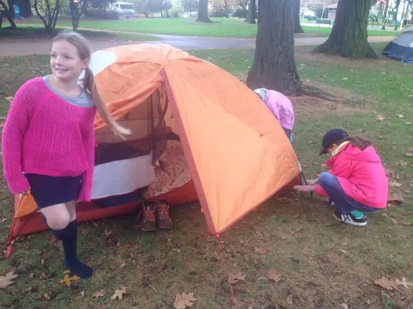Pitching a tent