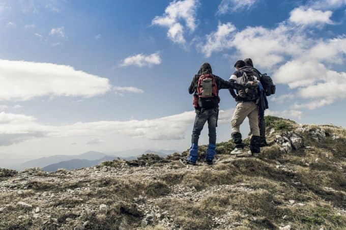 Men wearing hiking gaiters