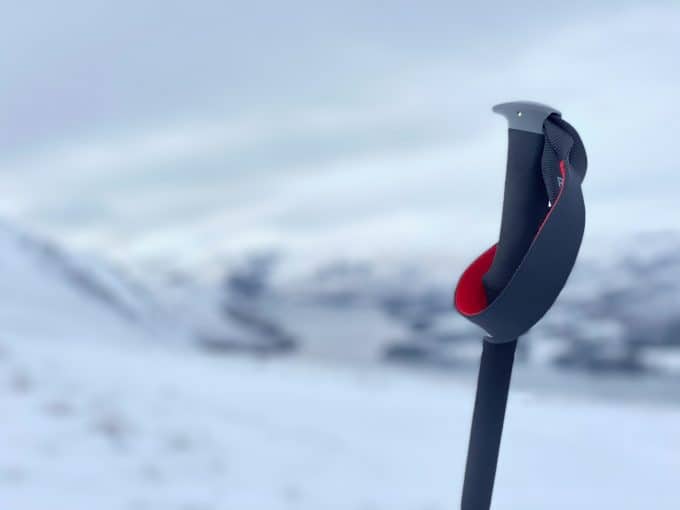 Trekking pole in snow