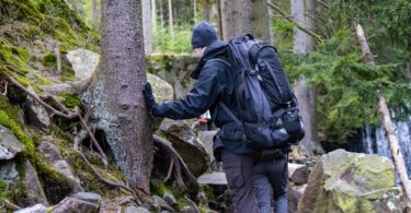 First time backpacker on scenic hiking trail