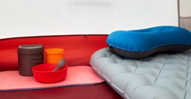 Ultralight backpacking gear spread out showing lightweight setup