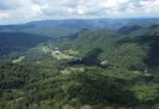 Aerial view of lush green Appalachian mountains and valleys in Tennessee.